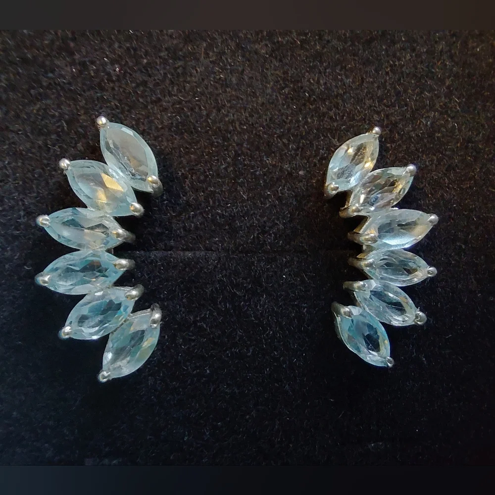 Light Blue Topaz Statement Earrings
